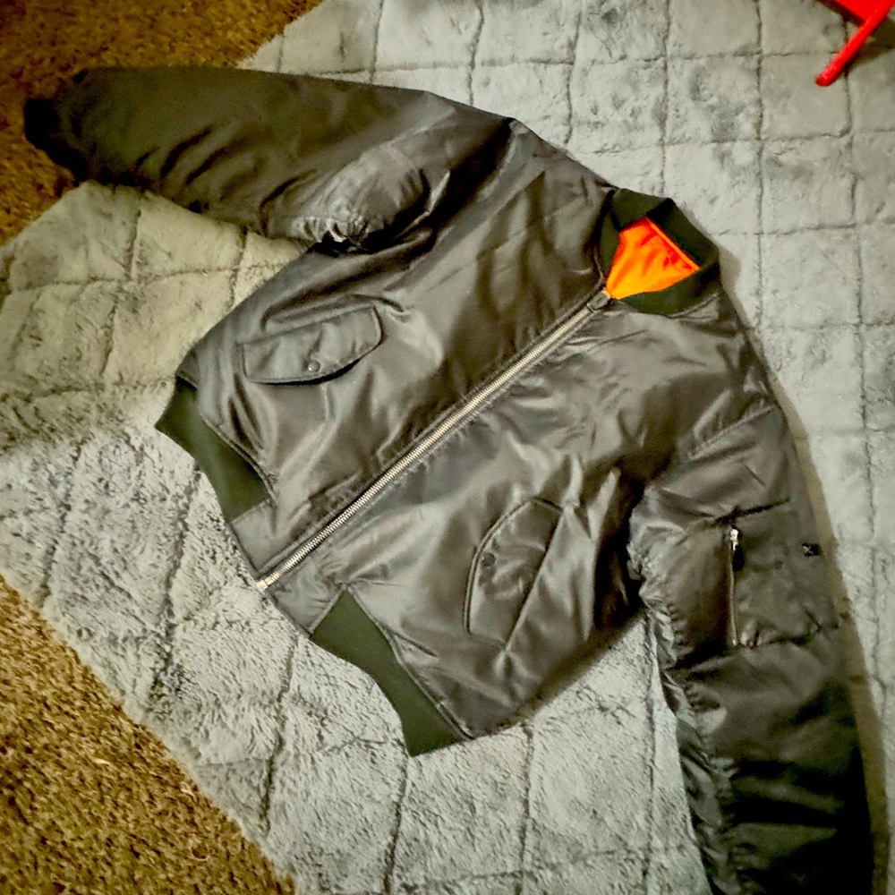 New grey bomber jacket